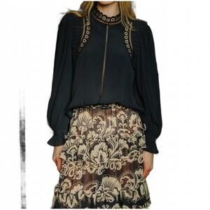 NEW LOVE THE LABEL fiona mock neck top in black